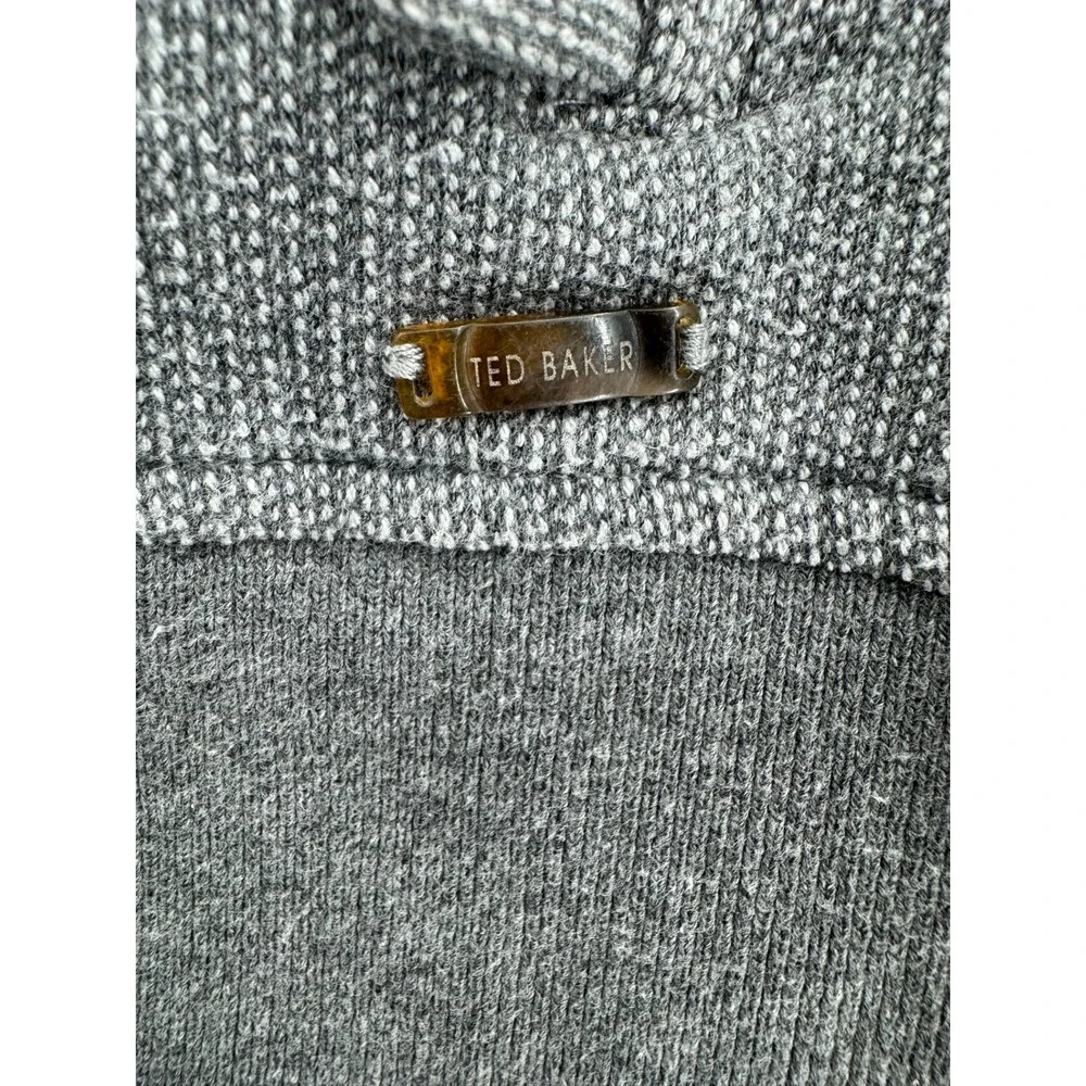 Ted Baker Berden Cardigan Men 3 Grey Shawl Collar Button Knit TA4M GB85